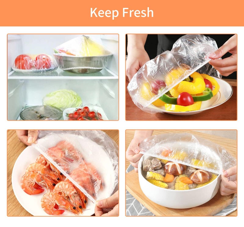 KINGLAKE Disposable Shower Cap,100 Pcs Plastic Shower Caps Large Thick Elastic Bath Cap For Women Spa,Home Use,Hotel and Hair Salon - Image 3